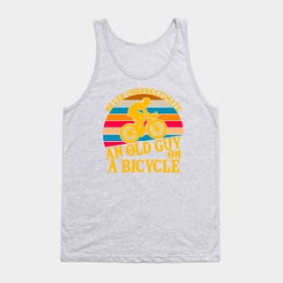 Never Underestimate An old Guy On A Bicycle Vintage Tank Top